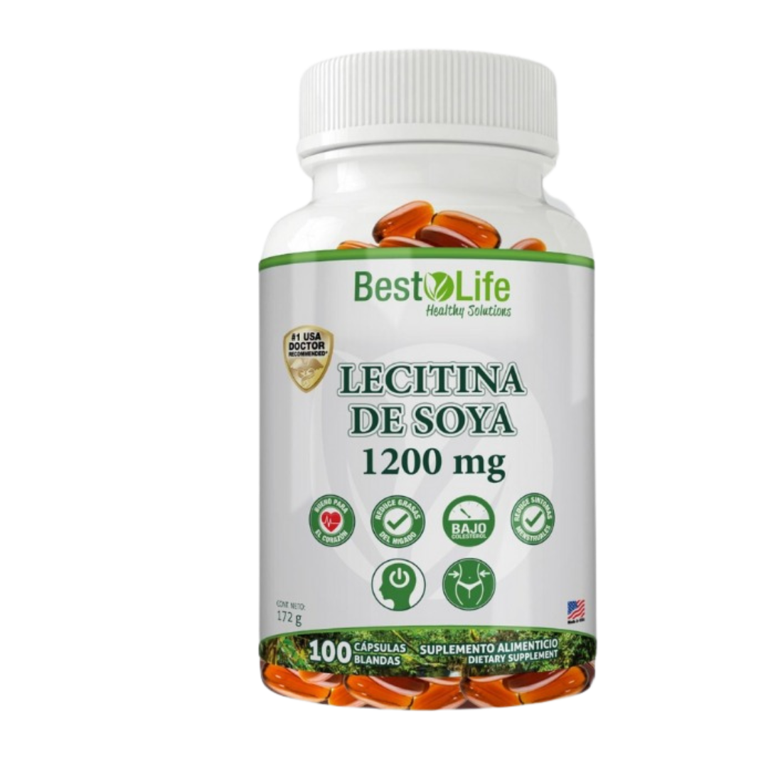 LECITINA DE SOYA (ACEITE) 1200MG. Frasco x 100 softgels.